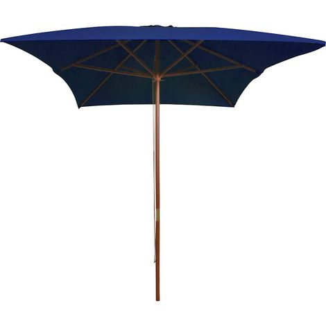 Maison Exclusive - Sonnenschirm mit Holz-Mast 200x300 cm Blau