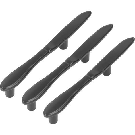 3er-Set Türgriffe, verdickte Besteck- und Geschirrgriffe in Schrankform für Schubladen, Kleiderschränke, Bücherregale, schwarze Messer (1/5)