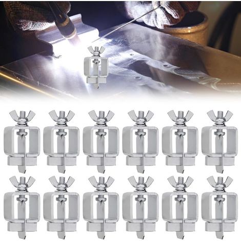 Lot de 12 pinces à souder émoussées,colliers de soudage émoussés en tôle pour réutilisables, accessoires de soudage pour la maison, l'industrie