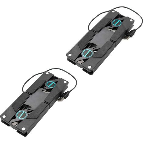 Support Ventilé pour Ordinateur Portable Noir Pliable Double Ventilateur USB, Matériau Abs Pack de 2pcs pour Garder Votre Ordinateur Portable Plus Frais (1/5)
