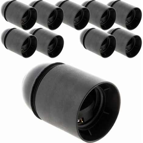 – Lot de 10 douilles E27 en thermoplastique lisse noir – Compatible ampoules E27 – Installation facile sur luminaires