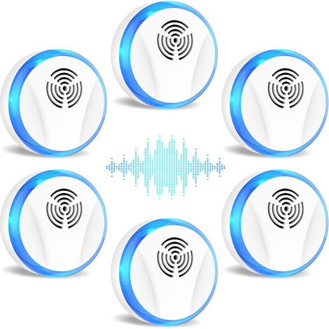 6 Packs Ultrasonic Pest Repeller, Electronic Pest Repeller, Indoor Pest Control for Insects, Cockroaches, Mice, Spiders, Ants, Insects, Pest Repeller (1/5)