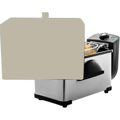 Housse anti-poussière pour friteuse à air, beige, résistante à la chaleur et imperméable, nylon 420D (26x35x30 cm). (1/5)