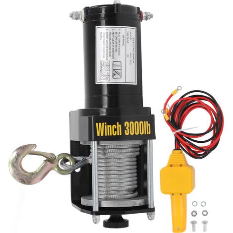 Eosnow 24V Electric Winch Kit with 3000lb Remote Steel Cable Mini Support, for UTV ATV Accessories (1/5)