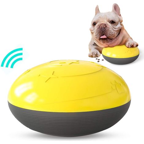 LEMROE Jaune Jouet pour Chien Interactif Squeak,Distributeur de Croquettes pour Chien,Jouets à Mâcher pour Chiens Indestructible,Jeux Chien Résistant (1/5)