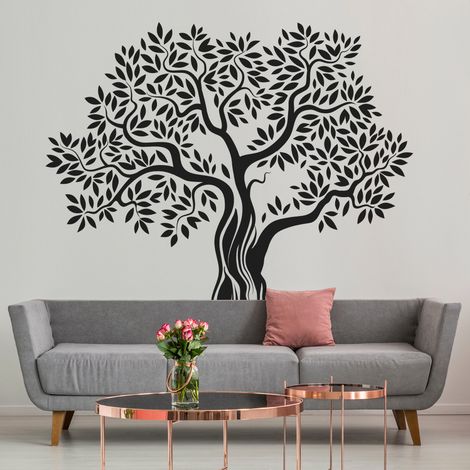 Sticker Mural - Arbre Olivier - 37x41 cm - Noir (1/3)