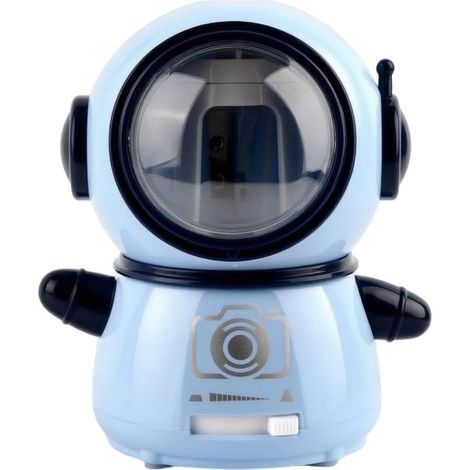 Astronauten-Anspitzer mit zwei Netzteilen, Weltraumblau, Astronauten-Design, vollautomatisch, mit zwei Netzteilen, einstellbare Schnittstärke (1/5)