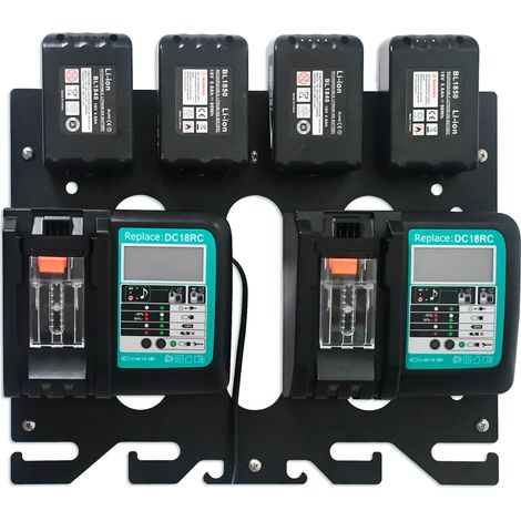 Support mural de rangement pour outils Makita (16×13in), support pour batteries, chargeurs et perceuses 14,4V/18V