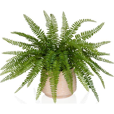 Kunstpflanze / Topfpflanze PROLIFERUM Farn 40 cm Kunststoff grün hjh OFFICE (1/5)