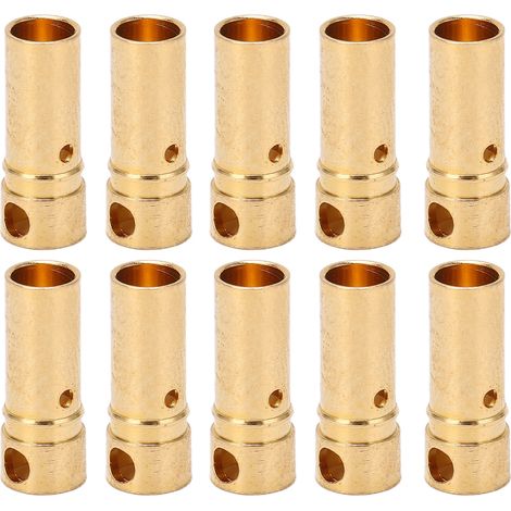 12.041 Prise banane 3,5 mm, fiche lanterne en cuivre plaqué or, accessoires EC3, connecteur mâle/femelle soudé en métal pour modèles réduits d'avions (1/5)