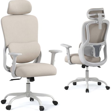 COSTWAY Ergonomic Office Chair Gaming Desk Chair Reclining Swivel Armchair Adjustable Executive White (1/5)