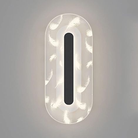 Applique Murale Intérieure LED, 20W Lampe Murale en Acrylique lumière chaude 3000K, Modern Design Decor Luminaire Mural pour Salon, Chambre, Couloir, Salle de Bain (noir) (1/3)