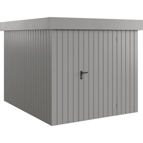 Hörmann Ecostar Metall-Gerätehaus "Euroline Trend" mit Flachdach EFD 6, graualuminium, 214 x 262 cm, 1-flüglige Tür
