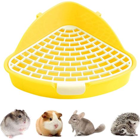 Toilettes pour petits animaux avec crochet et triangle anti-éclaboussures pour hamster et chinchilla (2024) (1/5)
