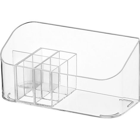 Armoire de rangement avec miroir et compartiments séparés - Plastique transparent pour cosmétiques, bijoux et autres petits objets (1/5)