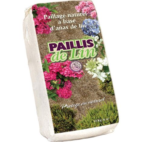 Paillis de lin 100% végétal – Sac de 12kg – Écologique, anti-mauvaises herbes, isolation thermique, fertilisation naturelle – Secret Vert