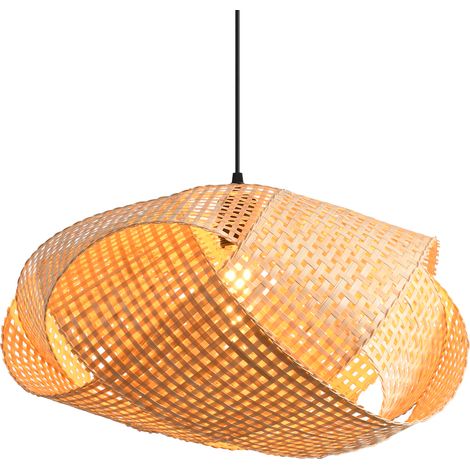 Parrot Uncle Boho Bambus Pendelleuchte 50 cm E27 höhenverstellbar für Wohnzimmer Esszimmer Flur, ohne Leuchtmittel