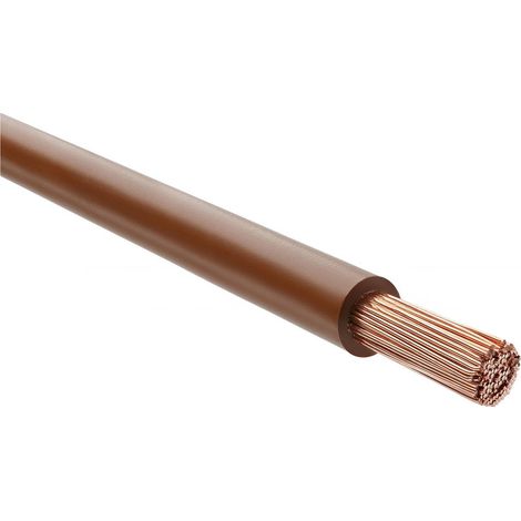HELU KABEL H07Z-K 90°C 1X4mm² BN (braun) Einzelader halogenfrei braun AD 4,9mm Nennspannung Uo/U 450V/750V - 1 Meter