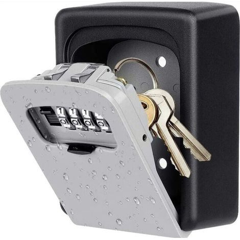 Secure Key Box, Wall Mounted Key Box, High Security 4 Digit Code Key Box Waterproof and Rustproof, for Indoor Outdoor Home Office Garage School Gym