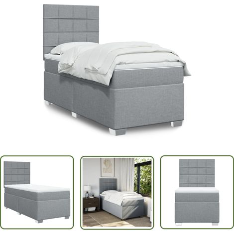 The Living Store Boxspringbett mit Matratze Hellgrau 80x200 cm Stoff - Boxspringbett - Doppelbett - Schlafsystem - Bettsofa - Liegekomfort (1/5)
