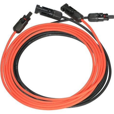 Verlängerungskabel für Solarmodule mit MC4-Stecker, rotes und schwarzes Adernpaar, 10 AWG, 3 Meter / 10 Fuß (1/5)