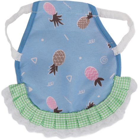 Selle de poule, joli tablier de protection coloré pour animaux de compagnie, avec sangles élastiques, pour volaille, ananas bleu (1/5)