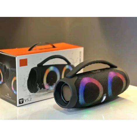 Enceinte Bluetooth portable étanche 100 W (noire) avec éclairage RGB multicolore et caisson de basses stéréo sans fil (1/5)