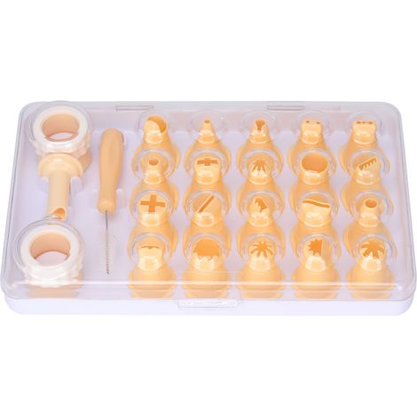 Set mit 24 Kunststoff-Spritztüllen für Kuchen und Cupcakes (1/5)