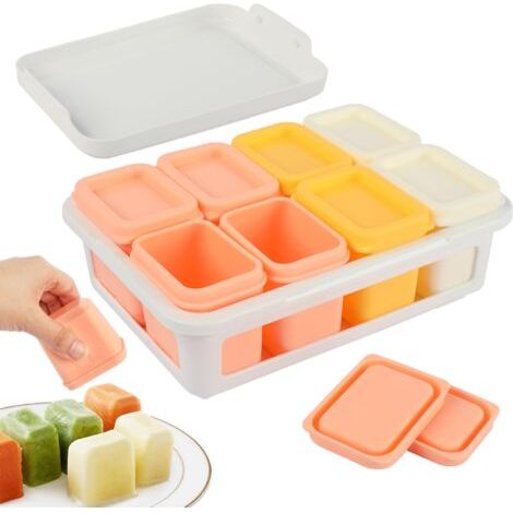 Pair 8 Gourmet Silicone Pots for Babies – 50 ml Frosted Gradient  Leak-Proof Airtight Lids  Resistant Oven/Microwave  Healthy & Fun Storage, style 1