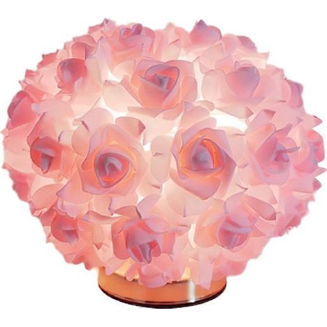 Lampe de table bouquet de roses nordiques, veilleuse romantique pour chambre à coucher, lampe de bureau avec prise américaine. (1/5)
