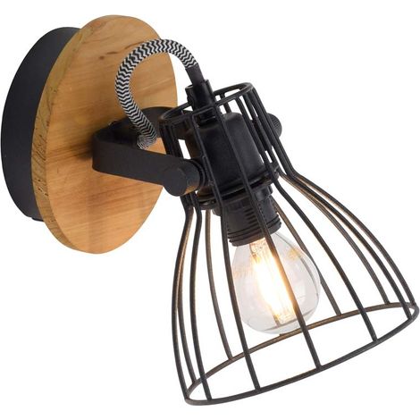 Lampada da parete Lampada da lettura Lampada da lettura Lampada da letto industriale Lampada in legno mobile (1/5)