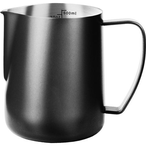 Misurino con beccuccio appuntito, misurino con scala graduata, nero, 600 ml, misurino, misurino, misurino, acciaio inox 304, 13,2 × 9,5 × 12 cm (L × P × A) (1/2)