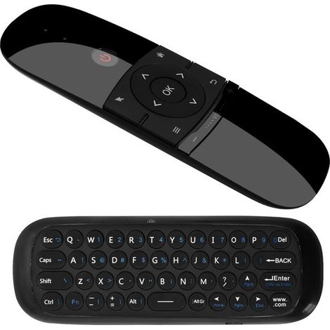 Control remoto inalámbrico tipo ratón aéreo de 2,4 GHz con teclado, Ratón inalámbrico recargable, Compatible con Android TV Box, Smart TV (1/4)