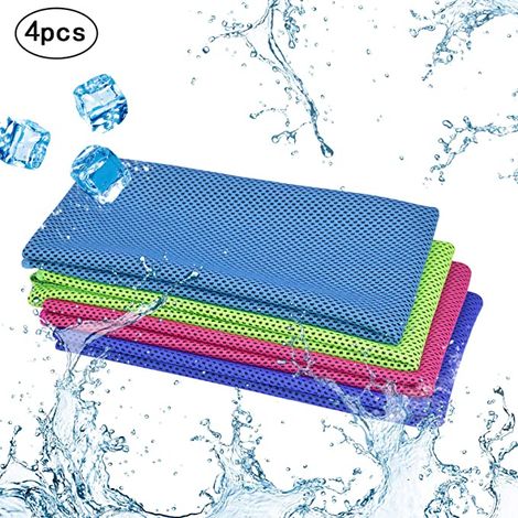 Juego de 4 toallas refrescantes para fitness. Toallas de enfriamiento instantáneo, 30 x 100 cm, heladas para practicar deportes al aire libre en climas cálidos. (1/5)