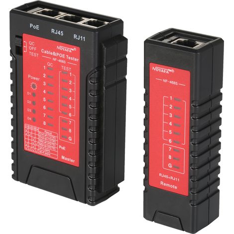 Testeur de Câble Réseau et POE NOYAFA - Compatible RJ45/RJ11, CAT5/6/6a (UTP/STP) et Téléphonie