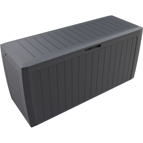 Caja de almacenamiento para jardín, 290 l, resistente a la intemperie, color antracita (1/5)