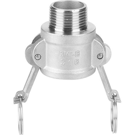 Adaptateur de pompe à déchets en acier inoxydable DN20 3/4" B, raccord femelle à verrouillage par came avec filetage mâle. (1/5)