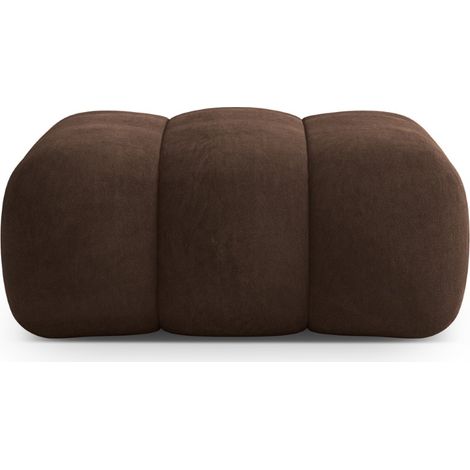 Pouf en velours chocolat (1/5)