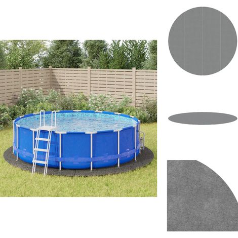 Poolabdeckungen & -unterlagen - Living Pool-Bodentuch Hellgrau Ø500 cm Polyester Geotextil
