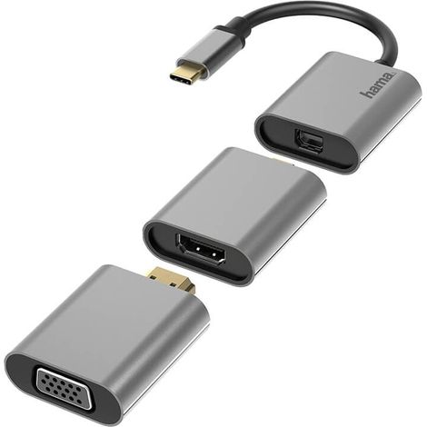 Hama adapter usb c 6in1 mini dp hdmi vga