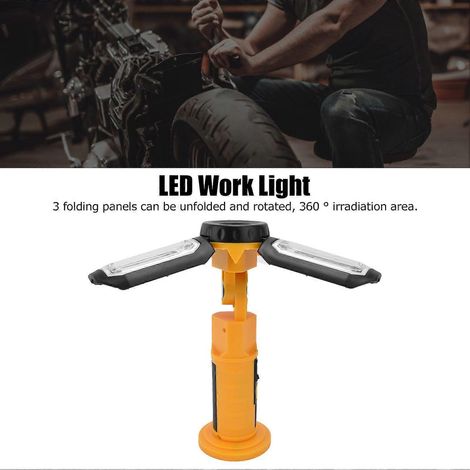 Outdoor LED Work Light Rechargeable Foldable Rotating Inspection Lamp Multifunctional Red Warning Light with Magnet Hook (1/4)