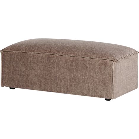 Otomana moderna reposapiés tapizado de terciopelo marrón Hellnar (1/5)
