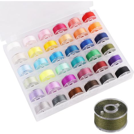 36 Pièces Fils de Canette de Machine à Coudre pour Fabrication Vêtements Canettes de Couture avec Fil à Coudre 36 Couleurs, Bobines à Fil à Couture avec Boîte de Rangement Transparente (1/5)