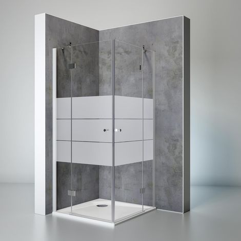 Schulte Duschkabine Youngline - 90x90 cm, 190 cm hoch, Sicherheitsglas Dekor Depoli light, Profil Alu Natur, Eckeinstieg