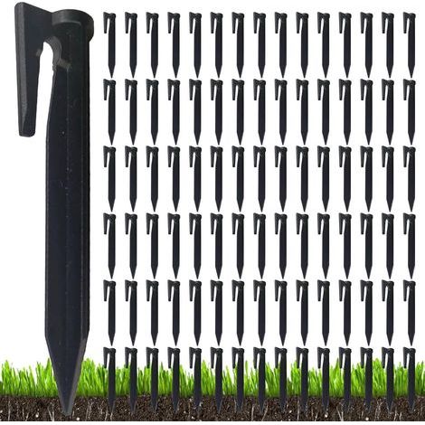 100 pezzi di piccoli picchetti da giardino, pali per prato per robot tagliaerba, ancore per recinzioni da giardino, punte di supporto per recinzioni per animali domestici, picchetti da terra resistent (1/5)