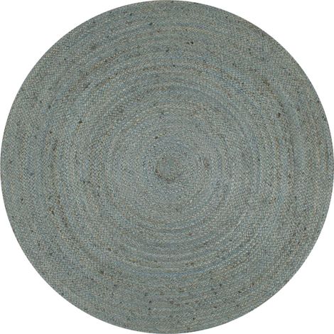 Tappeto rotondo in juta fatto a mano 120 cm verde oliva DEC023464