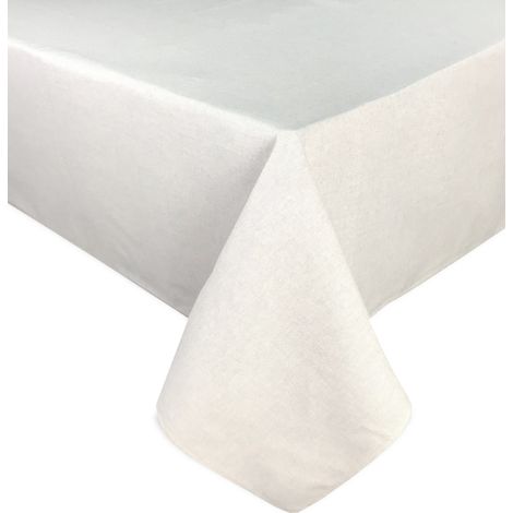 TOVAGLIA antimacchia RESINATA TORINO Tinta unita ECRÙ Cm. 140x140 x4 persone (1/5)