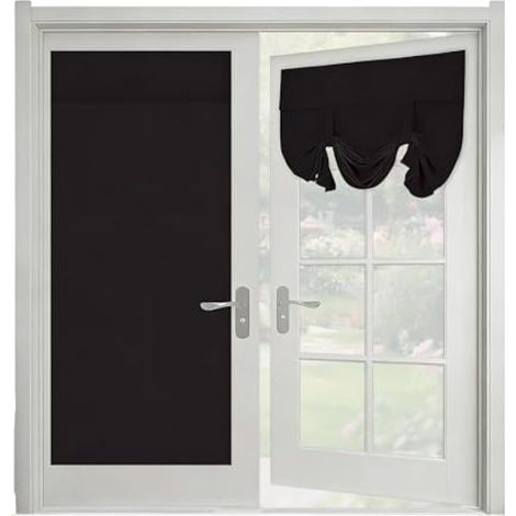 Rideau de Porte occultant 66 x 173 cm, Opaque Thermique pour Porte coulissante, Isolation lumière et Chaleur, à Coller, Rideau français (1/5)