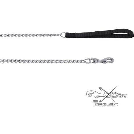 ZOOV GUINZAGLIO NYLON CM.120 NERO C/CATENA
