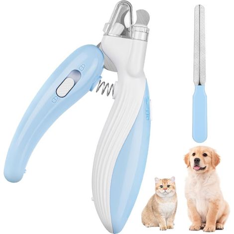 Coupe Griffes Chat Professionnel, Coupe Ongle Chien Chat,avec Sécurité Positionnement Trou et Éclairage LED, Lime à Ongles, pour Lapins, Cobayes, Oiseaux et Petits Animaux (1/5)